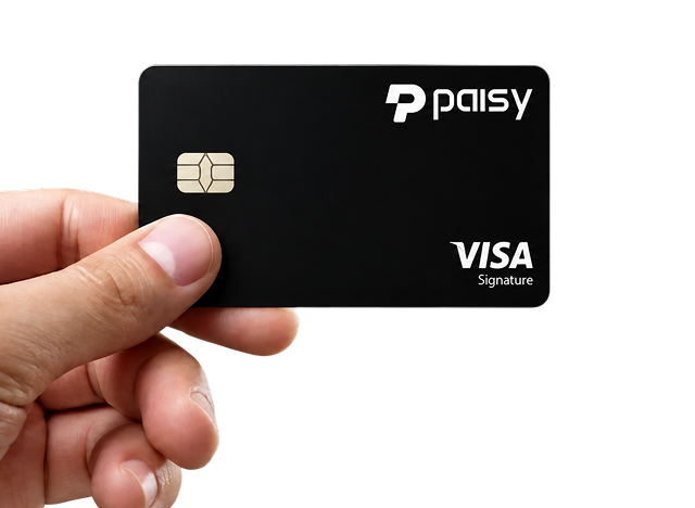 Paisy card held in hand